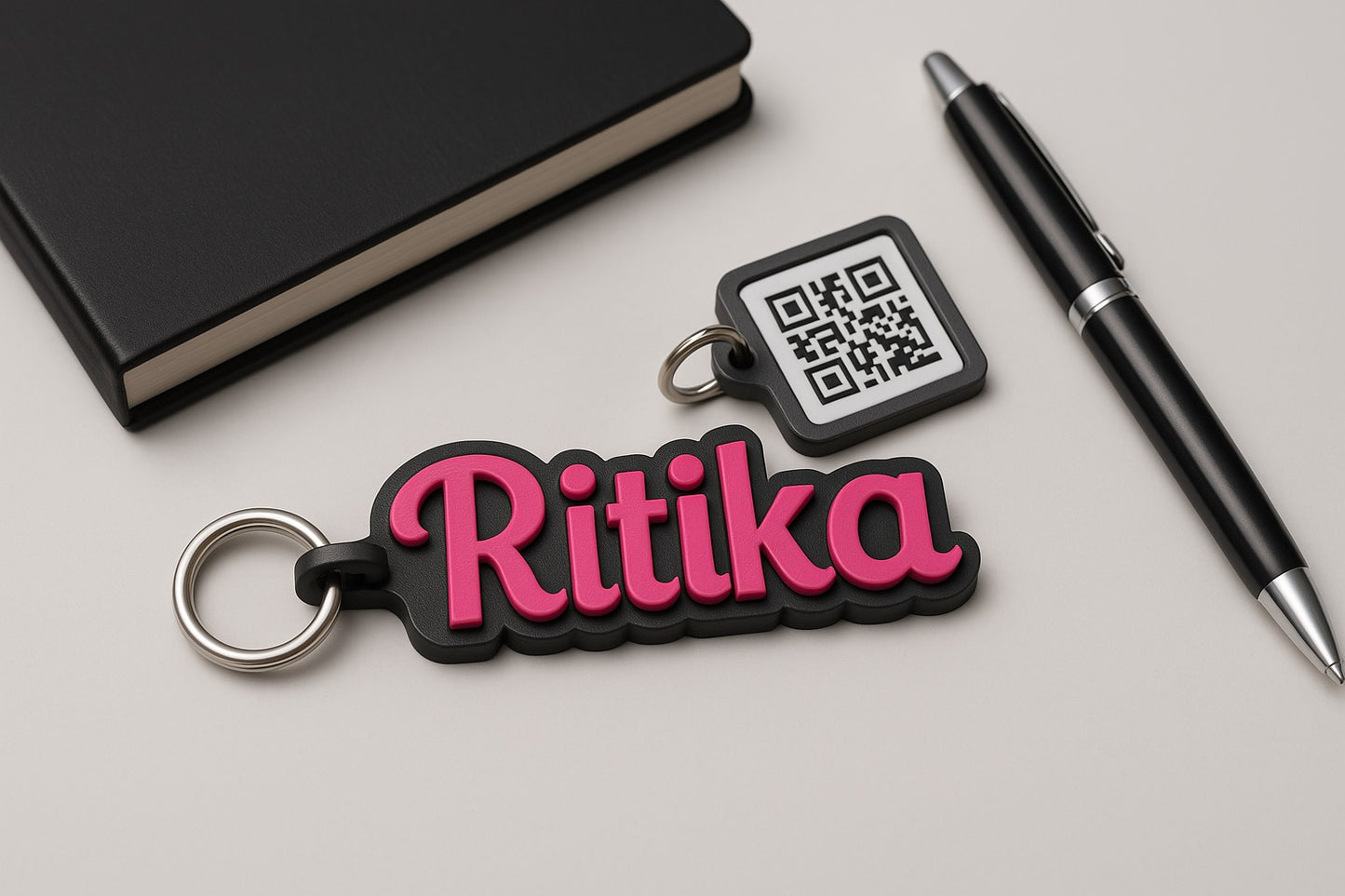 Personalized Name Keychain, Set of 4