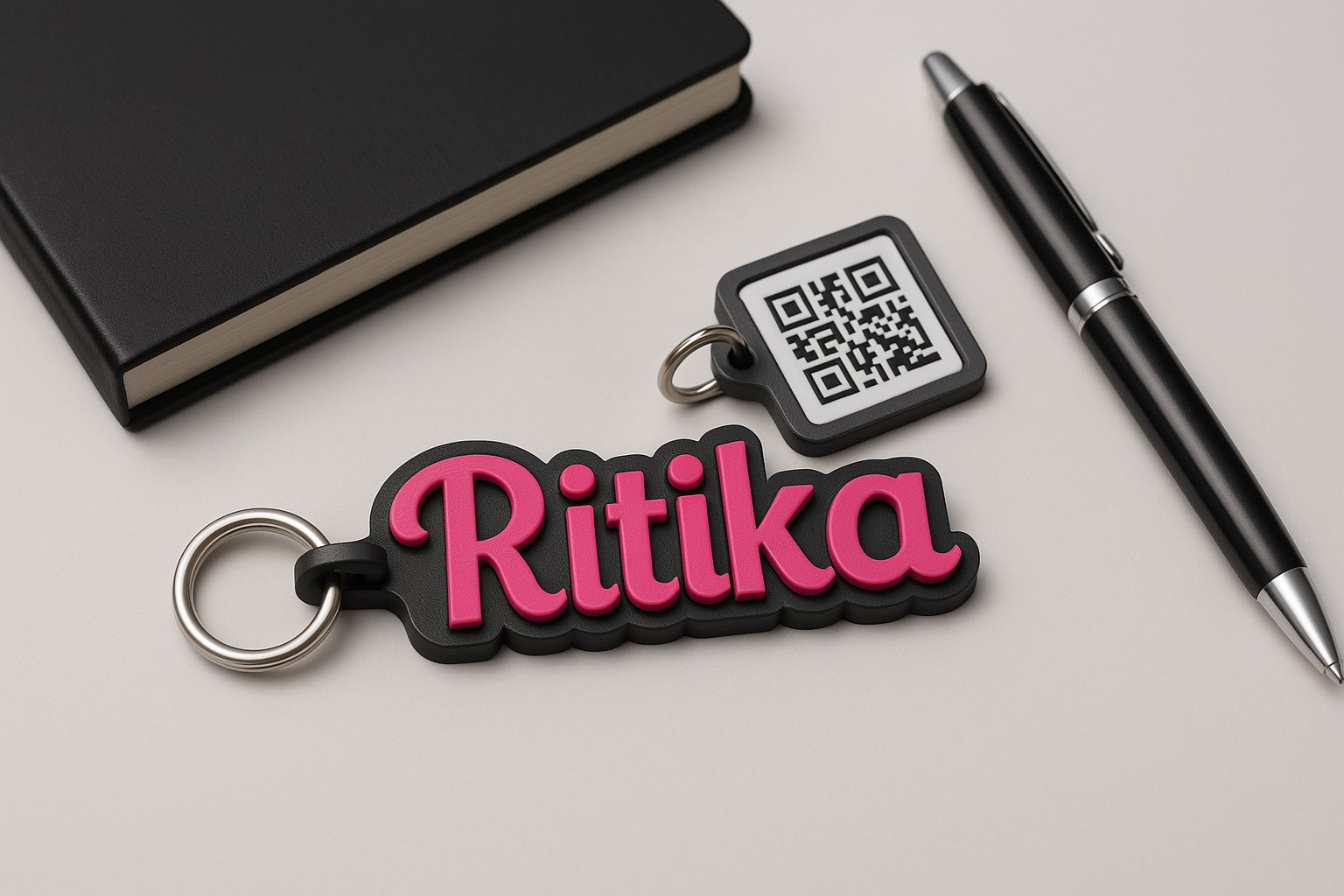 Personalized Name Keychain, Set of 4