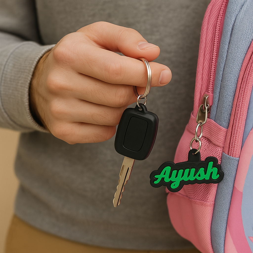 Personalized Name Keychain, Set of 4