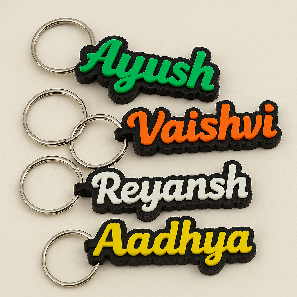 Personalized Name Keychain, Set of 4